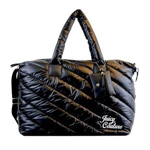 Juicy Couture Black Quilted Travel Bag